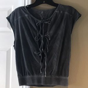 Electric and Rose tie front top